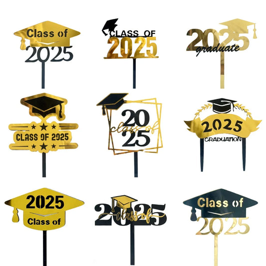 INS Class of 2025 Graduation Cake Topper Decor for Graduation Party DIY Cake Dessert Decorations Supplies