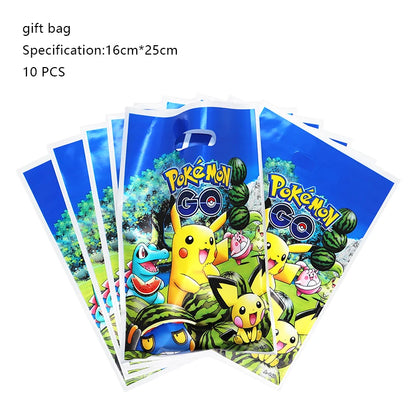 Pokemon Birthday Party Decoration New Lightning Pikachu Balloon For Kids Event Supplies Disposable Tableware Banner Backdrop