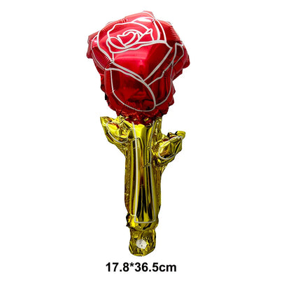 Mini Rose Flower Balloons Small Size Rose Shaped Balloons Valentines Day Balloon Mother's Day Baby Shower Party Decors 10-100pcs