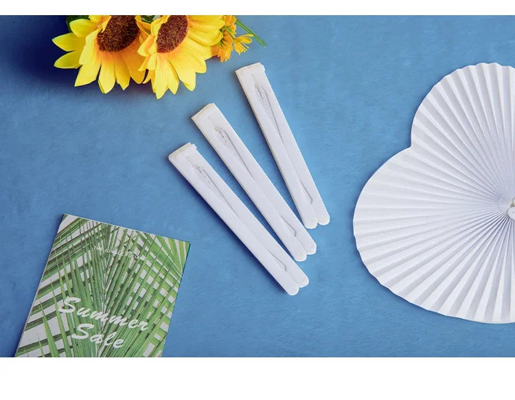20/100 PCS Foldable DIY Painting Heart Shape Round Paper Fan Wedding Party Guest Gifts Decoration Anniversary Kids Party Favors