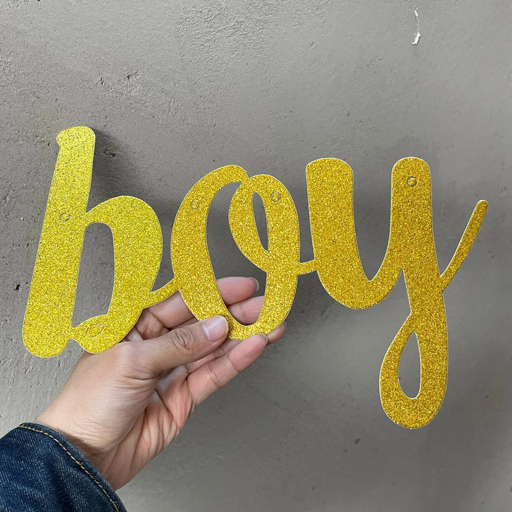 Gender Reveal Party Supplies Oh Baby Boy or Girl Banner Ceiling Hanging Decor Backdrop Pink Blue Tassel Baby Shower Decoration