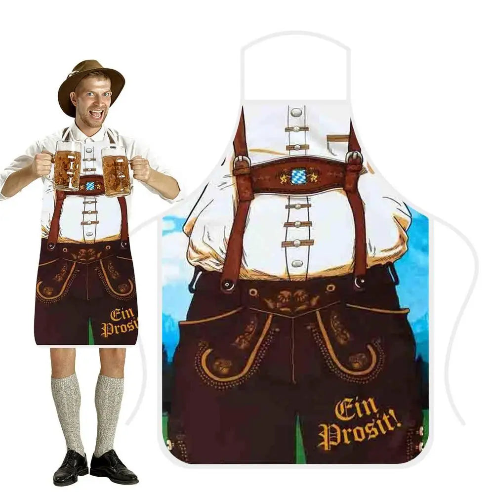 Funny Apron Super Muscle Kitchen Man Women Cooking Aprons Oktoberfest Bavarian Apron Adult Cozinha Tablier Cuisine Pinafore