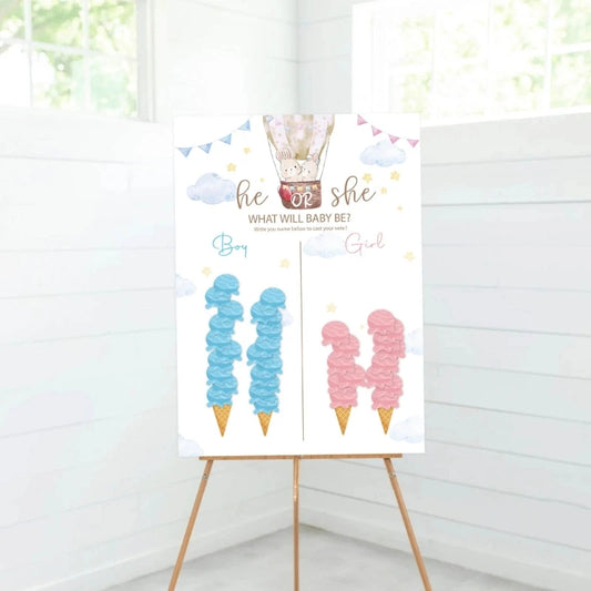 M5TF Gender Reveal Party Baby Gender Reveal Poster with 36pcs Boy and Girl Stickers