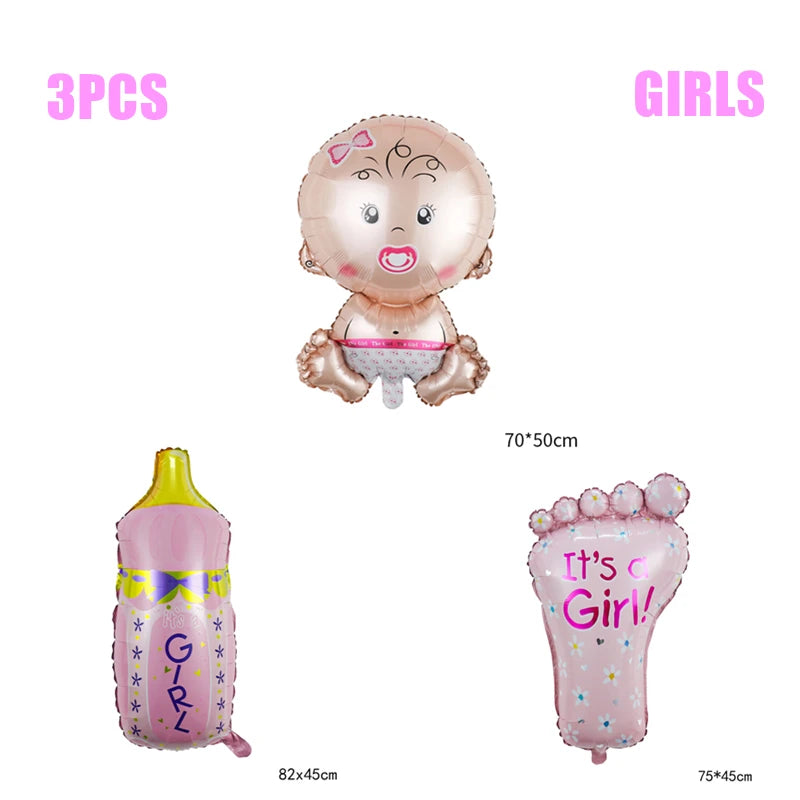 Boy Or Girl Gender Reveal Disposable Tableware Plate Cup Banner Balloons Baby Shower Gender Reveal Party Decorations