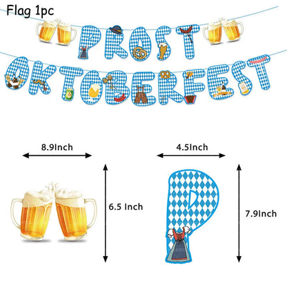 Oktoberfest Theme Party Carnival Decor Disposable Tableware Paper Plates Cup Balloons Fireworks Gun Toys Birthday Party Supplies