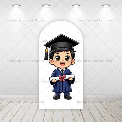 Mehofond Graduation Season Arch Cover Background 2026 Black Bachelor Hat School Student Congratulation Party Decor Backdrop