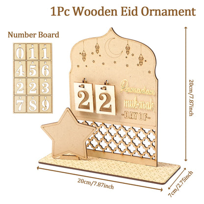Ramadan Kareem Countdown Calendar Ornament Eid Mubarak Decoration 2025 For Home Muslim Islamic Festival Eid Al-Fitr Party Favors