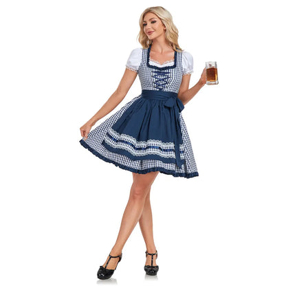 Traditional Oktoberfest Women Apron Floret Dirndl Dress German Beer Wench Dress Bavarian Traditional Oktoberfest Costume