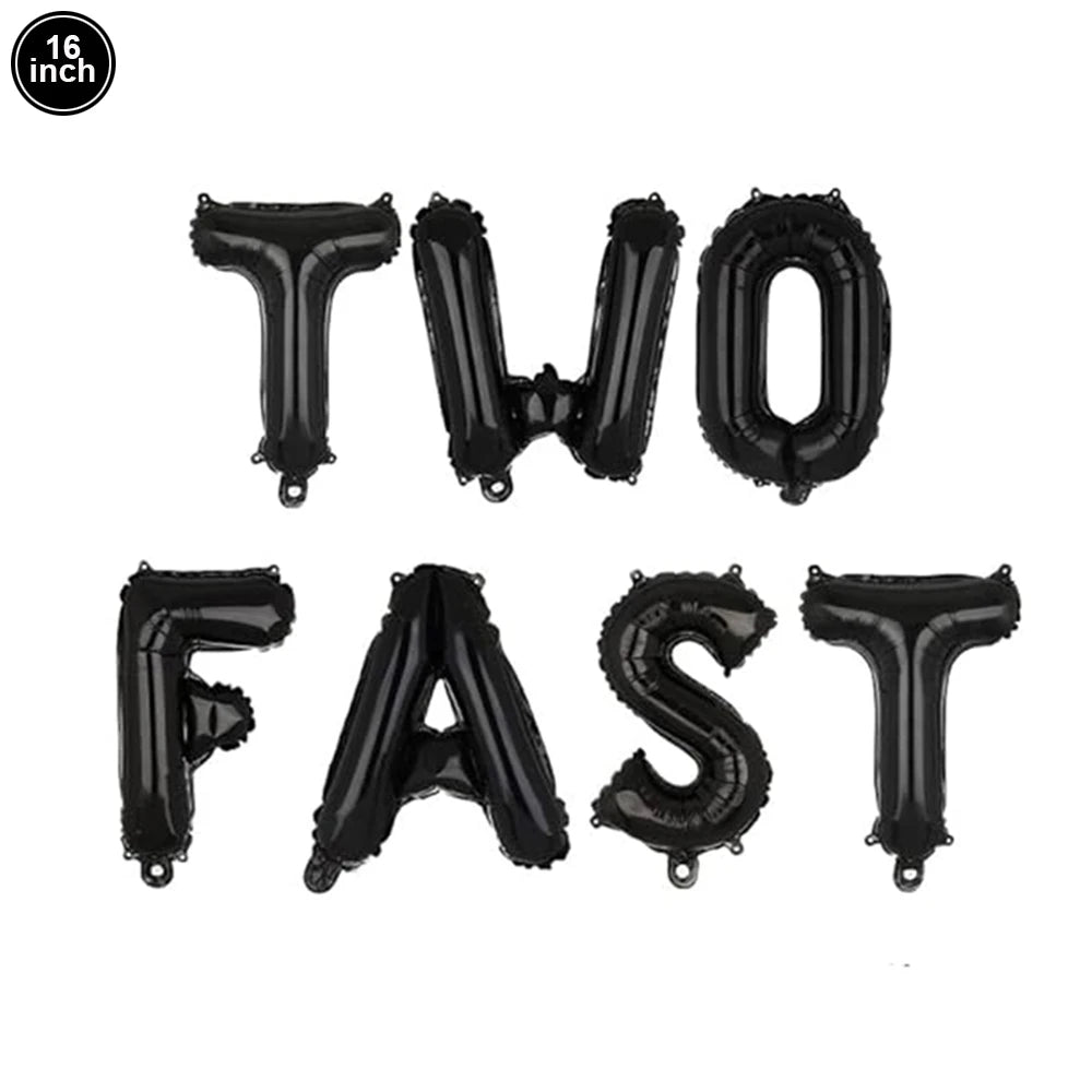 Race Car 2nd Birthday Decorations Tableware Paper Plates Cups Large Racing Car Balloons Kids Two Fast Birthday Party Supplies