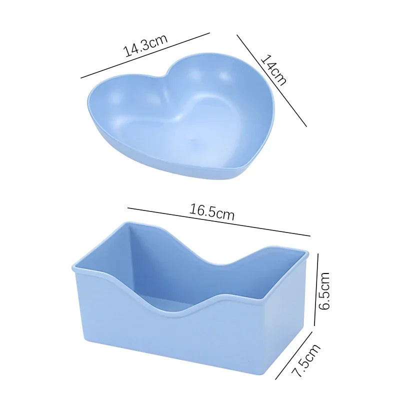 Set of 6pcs Heart-shaped Plate Creative Cake Plate with Tray Bone Dish Dried Fruit Snack Plate Candy Plate Container Snack Plate
