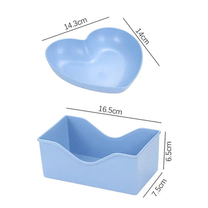 Set of 6pcs Heart-shaped Plate Creative Cake Plate with Tray Bone Dish Dried Fruit Snack Plate Candy Plate Container Snack Plate
