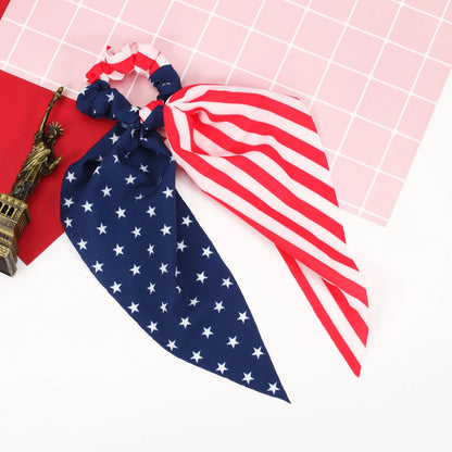 American flag, red, blue and white girl ribbon, American Independence Day women's hair band women's ribbon
