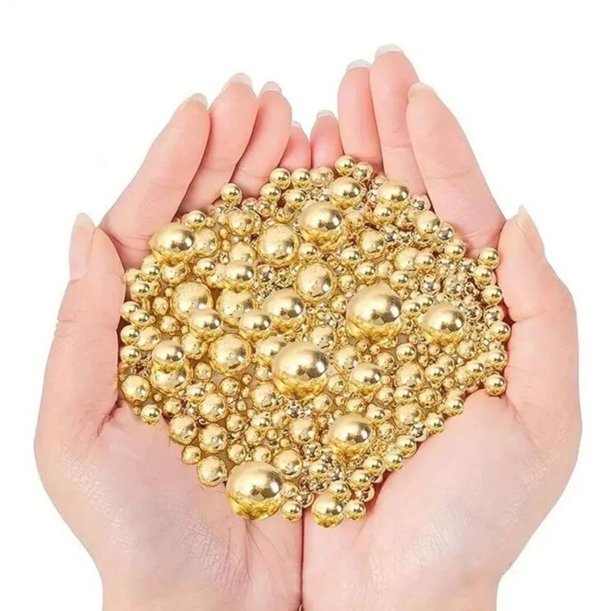 85g Golden Beads Cake Topper for Birthday Wedding Valentine's Day Party DIY Cake Decoration Not Edible for Decoration Only