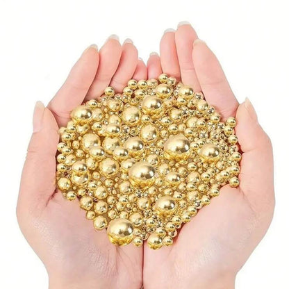 85g Golden Beads Cake Topper for Birthday Wedding Valentine's Day Party DIY Cake Decoration Not Edible for Decoration Only