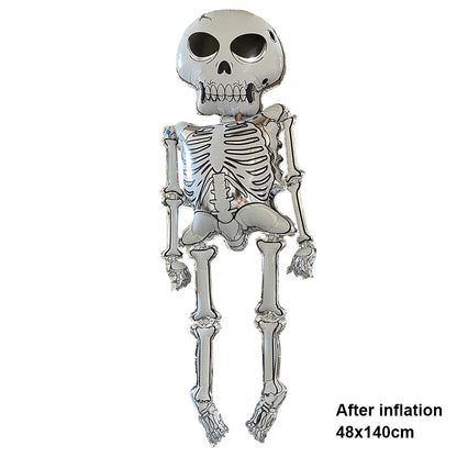 Inflatable Skeleton Giant Balloon Made of Aluminium Foil for Inflating for Halloween Party Mexican Day of the Dead Decoration