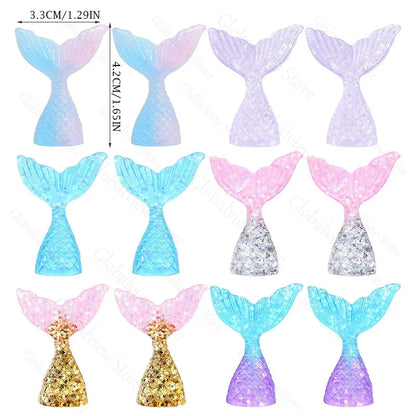 Mermaid Tail Cake Toppers Under the Sea Cake Decoration Seashell Sea Star Cake Topper for Birthday Baby Shower Wedding Cake Deco