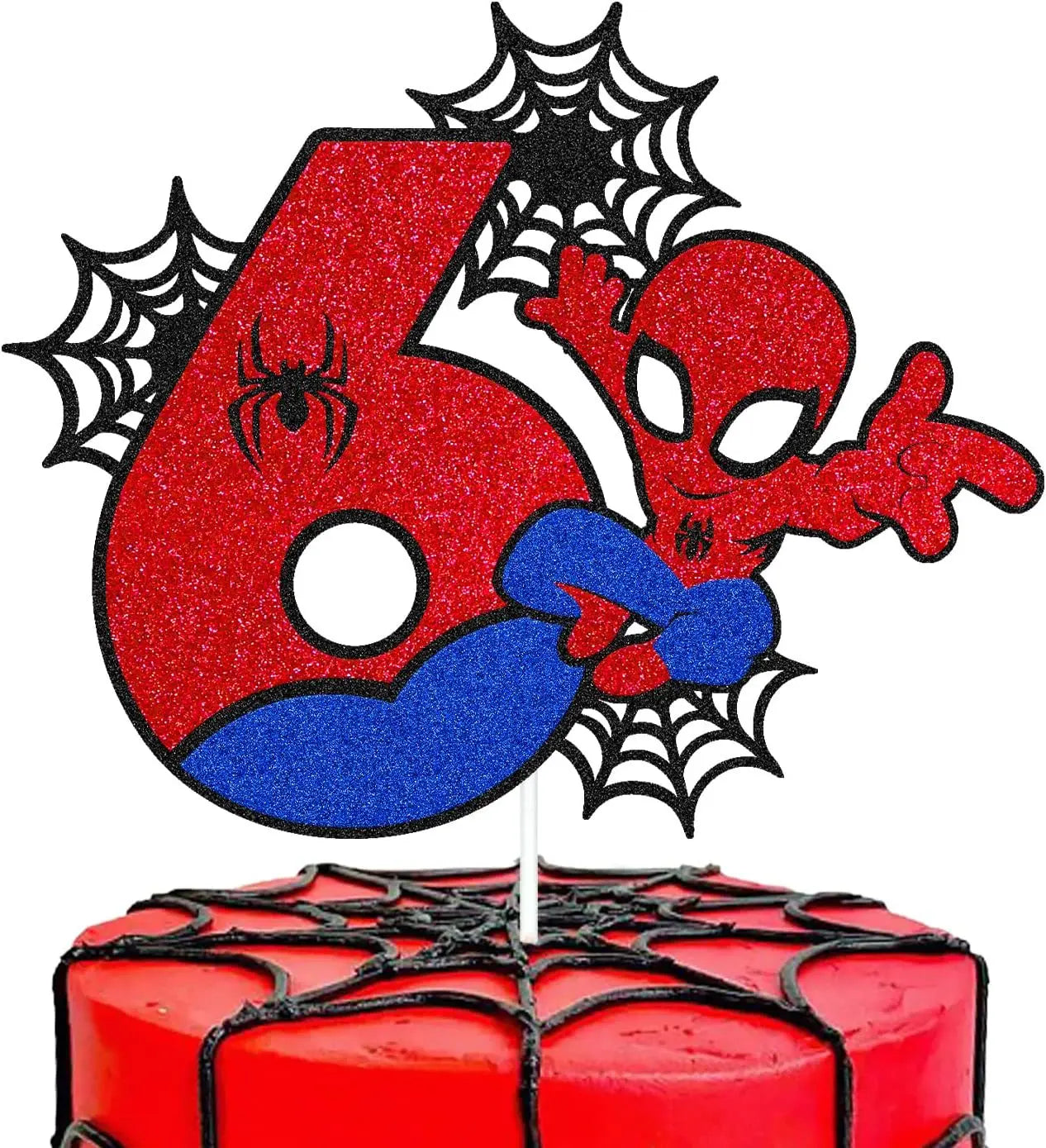 Spiderman Cake Toppers Superhero Birthday Cake Decorations CupCake Topppers Ornaments for Kids Boys Baby Shower Supplies Gifts