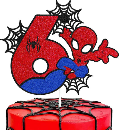 Spiderman Cake Toppers Superhero Birthday Cake Decorations CupCake Topppers Ornaments for Kids Boys Baby Shower Supplies Gifts