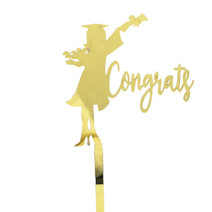 2025 Graduation Cake Topper Gold Black Acrylic certificate Student Party Gift Graduation Ceremony Cake Topper Dessert Decoration