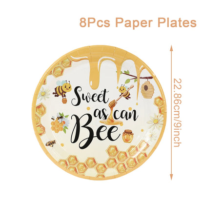 Bumble Bee Party Decorations Party Disposable Plates Napkins Cups Bee Gender Reveal Supplies Bee Birthday Baby Shower Decoration