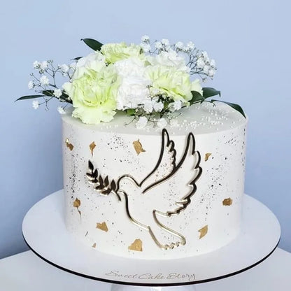 IHS Baptism First Communion Cake Decorations Christening Peace Dove Cake Topper for Communion Party Supplies Cake Decorations