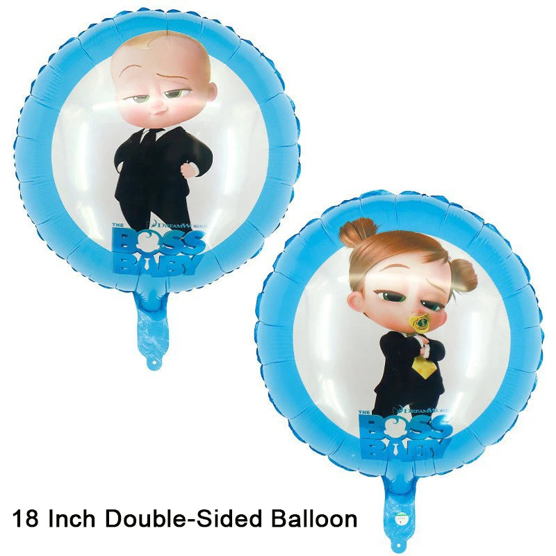 Cartoon Boss-Boys-Girls Theme Newborn 1st Birthday Party Decor Disposable Tableware Backdrop Balloons Baby Shower For Kids Gifts