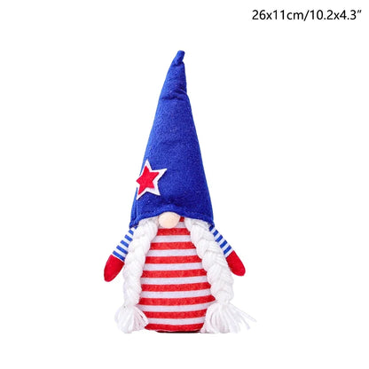 16 Styles American Independence Day Decoration Gnome Doll Patriotic Veterans Day Plush Gnome Doll 4th of July Decor Easter Gnome