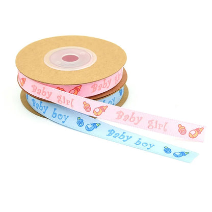 Gender Reveal Supplies 10 meters Boy or Girl Silk Ribbons For Handmade Design Baby Shower Decoration DIY Gift Packing