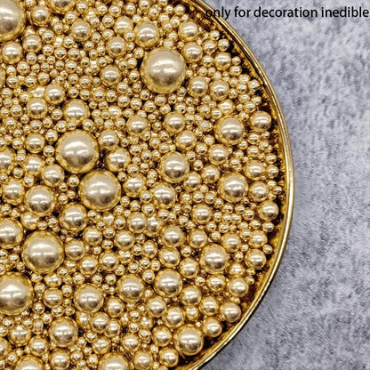 85g Golden Beads Cake Topper for Birthday Wedding Valentine's Day Party DIY Cake Decoration Not Edible for Decoration Only