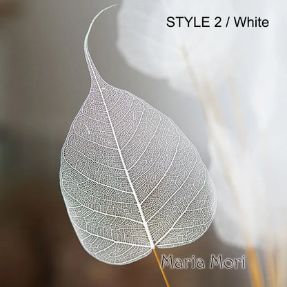 Home Decoration Lucency Leaves Natural Leaf Vein Immortal Artificial Flowers Wedding Table Decoration Wire Stem