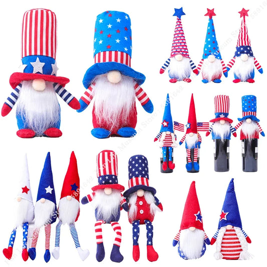 16 Styles American Independence Day Decoration Gnome Doll Patriotic Veterans Day Plush Gnome Doll 4th of July Decor Easter Gnome