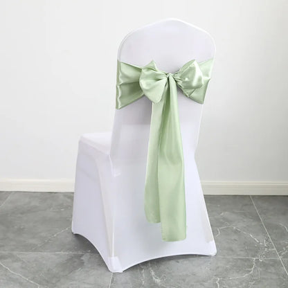 Wedding Decoration Chair Satin Sash Bow Tie Self TIe For BIrthday Party Festival Hotel Holiday Shiny Look Luxury Dining Room