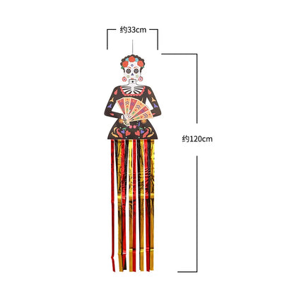 1.3m Mexico Day of the Dead Skeleton Ghost Bride Hanger Porch Sign Halloween Party Outdoor Decor Ghost Couple Door Hanging Flag