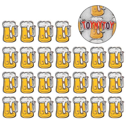 10/25Pcs LED Brooches Pin Beer Mug Brooch Jewelry Lapel Pin Oktoberfest For DIY Clothing Bags Jackets Hat Badge (Random Color)