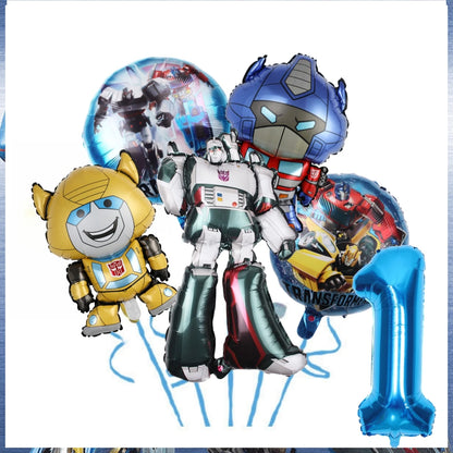 Transformation Birthday Party Decoration Plates Tablecloth Shape Shifting Robot Balloon Backdrop Baby Shower Kids Party Supplies