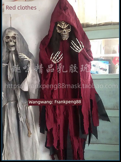 New Voice-Controlled Skull Hanging Ghost Halloween Haunted House Secret Room Props Bar KTV Set Decoration Pendant Horror