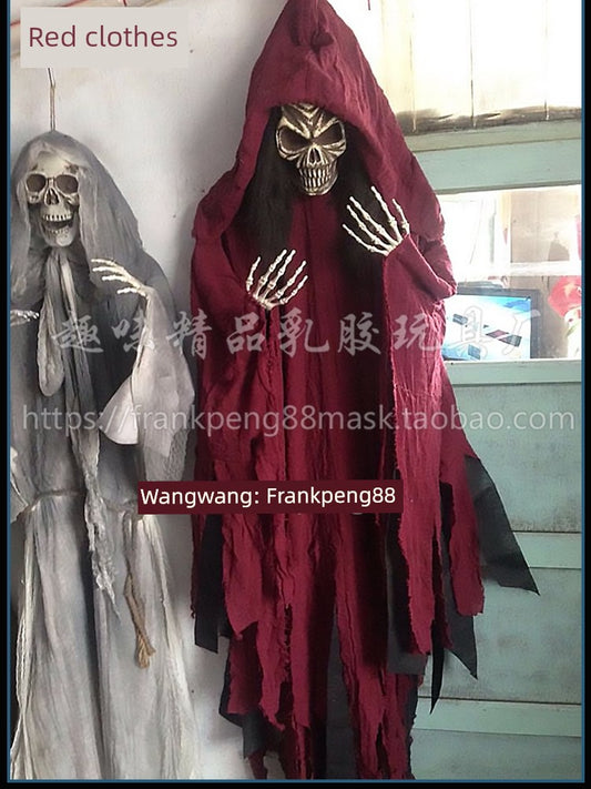 New Voice-Controlled Skull Hanging Ghost Halloween Haunted House Secret Room Props Bar KTV Set Decoration Pendant Horror