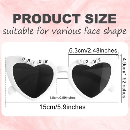 Heart Shaped Sunglasses Wedding Bride Bridesmaid Gift Bachelorette Party Favors Bridal Squad Glasses Bulk 12/24/36/48/60PCS