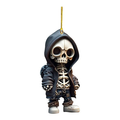 Hangings Decor Skeleton Car Mirror Dangle Acrylic Spooky Swing Pendant Halloween Car Rearview Mirror Hangings
