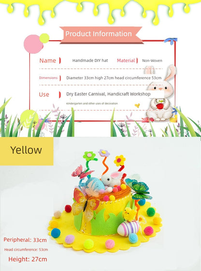 Easter Hat DIY Rabbit Chicken Kindergarten Handmade Material Kit Kids Matching Performance and Catwalk Activity