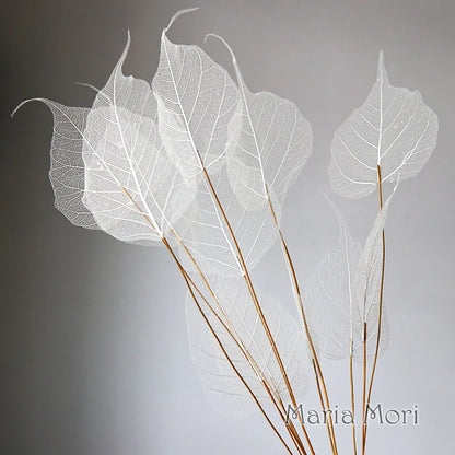 Home Decoration Lucency Leaves Natural Leaf Vein Immortal Artificial Flowers Wedding Table Decoration Wire Stem