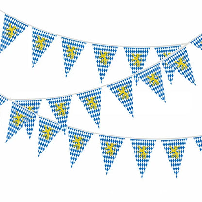 German Beer Festival Decor Blue White Table Cover Oktoberfest  Disposable Tablecloth Bavarian Flag Check Home Party Supplies