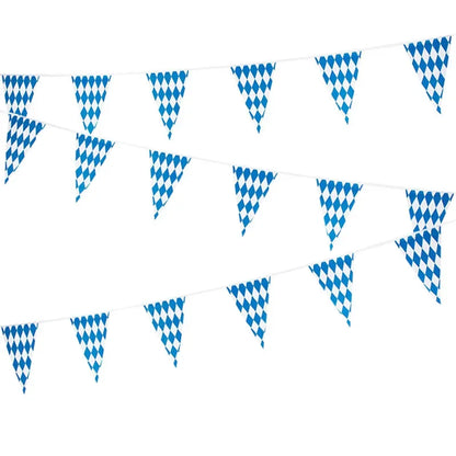 German Beer Festival Decor Blue White Table Cover Oktoberfest  Disposable Tablecloth Bavarian Flag Check Home Party Supplies