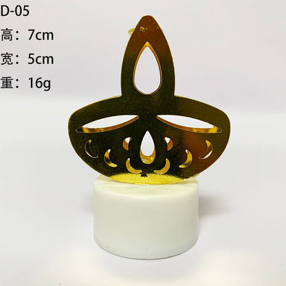 Diwali Diya Decor LED Candle Light, Hindu, Deepavali Festival, Night Light, Battery Powered, Art, 10 Pcs