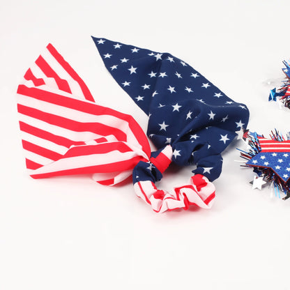 American flag, red, blue and white girl ribbon, American Independence Day women's hair band women's ribbon