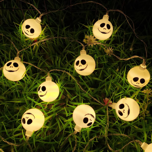 6m 40 LEDS Halloween Ghost String Lights LED Spooky Specter Fairy Lights Ghosts Battery Operated Party Indoor Decor 830