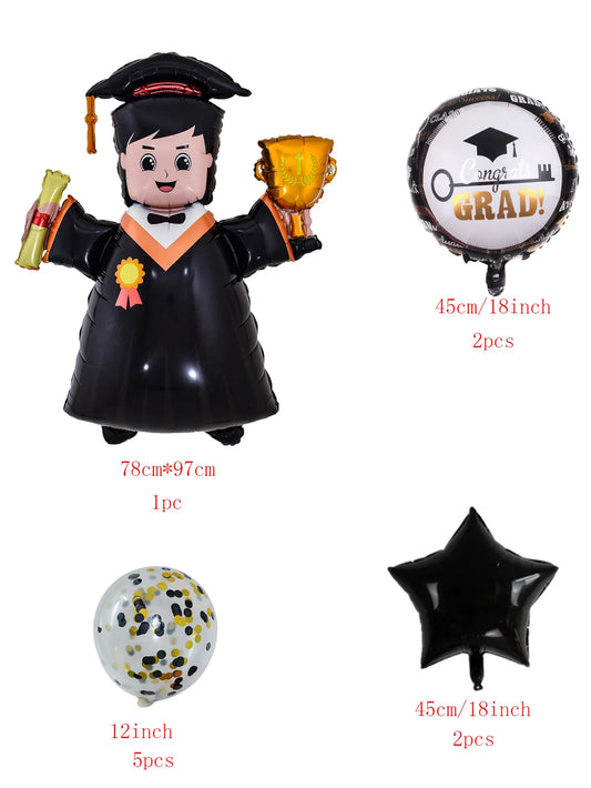 10pcs Doctor Foil Balloons Transparent Confetti Latex Balloon Congrats Graduation Balloon set Graduation Party Decorations