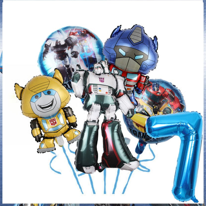 Transformation Birthday Party Decoration Plates Tablecloth Shape Shifting Robot Balloon Backdrop Baby Shower Kids Party Supplies