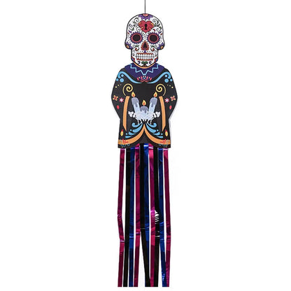 1.3m Mexico Day of the Dead Skeleton Ghost Bride Hanger Porch Sign Halloween Party Outdoor Decor Ghost Couple Door Hanging Flag