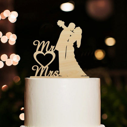MR MRS Cake Topper Acrylic Black Wedding Cake Topper Decorations Mariage Baking Tools Party Supplies
